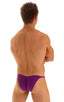 mens micro bikini swimsuit with tiny puckered butt in ThinSkinz Grape; Micro Pouch - Puckered Back - Rio Bikini in ThinSkinz Grape, Rear View; Micro Pouch - Puc