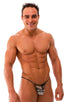 mens swimwear best seller sheer camouflage mesh G string swimsuit; Stuffit Pouch G String Swimsuit in Camo Stretch Mesh, Rear View; Stuffit Pouch G String Swims