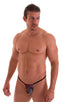 Roman G String Swim Thong in Semi Sheer Aquarious Mesh, Front View; Roman G String Swim Thong in Semi Sheer Aquarious Mesh, Rear View; Roman G String Swim Thong