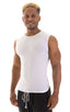 Sleeveless Lycra Muscle Tee in Super ThinSKINZ White, Front View; Sleeveless Lycra Muscle Tee in Super ThinSKINZ White, Rear View; Special Order Notice; Sleevel