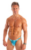 mens seamless pouch tiny bikini swimsuit brief skinz swimwear in Super ThinSKINZ Cascade; Mens Seamless Pouch Bikini Swimsuit in Super ThinSKINZ Cascade 2; Mens