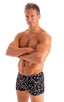 mens square cut swimsuit boxer trunks by skinz swimwear in Super ThinSKINZ Night Sky; Mens Square Cut Seamless Swim Trunks in Super ThinSKINZ Night Sky 2; Mens 
