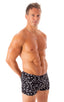 mens square cut swimsuit boxer trunks by skinz swimwear in Super ThinSKINZ Night Sky; Mens Square Cut Seamless Swim Trunks in Super ThinSKINZ Night Sky 2; Mens 