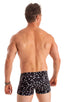 mens square cut swimsuit boxer trunks by skinz swimwear in Super ThinSKINZ Night Sky; Mens Square Cut Seamless Swim Trunks in Super ThinSKINZ Night Sky 2; Mens 