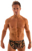 mens sexy swimsuit bikini cover up split shorts in Camo; Swimsuit Cover Up Split Running Shorts in Camo, Rear View; Swimsuit Cover Up Split Running Shorts in Ca