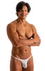 best seller mens sexy swimwear micro bikini sheer white peep show skinz swimsuit; Sunseeker Micro Pouch Half Back Bikini in Semi Sheer White Peep Show 2; Sunsee