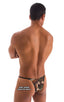 mens sheer camouflage mesh bikini micro swimsuit skinz swimwear; Sunseeker2 Tanning Swimsuit in Semi Sheer Camo Printed Mesh, Rear View; Sunseeker2 Tanning Swim