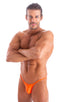 mens micro g string sexy swimsuit bikini in best seller skinz swimwear in Blacing Orange; Stuffit Pouch G String Swimsuit in Blacing Orange 2; Stuffit Pouch G S