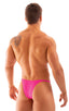 best seller mens sexy swimwear micro bikini barbie hot pink fuchsia skinz swimsuit; Sunseeker Micro Pouch Half Back Bikini in Fuchsia 2; Sunseeker Micro Pouch H