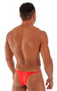 most popular mens sexy micro string bikini swimsuit by skinz swimwear in Blazing Orange; Sunseeker Micro Pouch Half Back Bikini in Blazing Orange 2; Sunseeker M