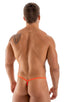 G String Swimsuit - Adjustable Pouch in Blazing Orange, Front View; G String Swimsuit - Adjustable Pouch in Blazing Orange, Rear View; G String Swimsuit - Adjus
