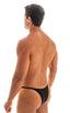 mens best seller sexy micro bikini swimsuit in swimwear fabric Black; Sunseeker Micro Pouch Half Back Bikini in Black, Rear View; Sunseeker Micro Pouch Half Bac
