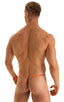 Roman G String Swim Thong in Tan Through Orange Jungle, Front View; Roman G String Swim Thong in Tan Through Orange Jungle, Rear View; Roman G String Swim Thong