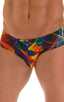 Pouch Brief Swimsuit in Tan Through Rave-Up, Front View; Pouch Brief Swimsuit in RaveUp Tan Through, Rear View; Pouch Brief Swimsuit in RaveUp Tan Through, Fron