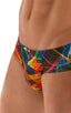 Pouch Brief Swimsuit in Tan Through Rave-Up, Front View; Pouch Brief Swimsuit in RaveUp Tan Through, Rear View; Pouch Brief Swimsuit in RaveUp Tan Through, Fron