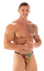 mens micro pouch bikini swimsuit brief skinz speedo swimwear in Technicolor Tan Through; Smooth Front Bikini in Technicolor Tan Through, Rear View; Smooth Front