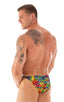 mens micro pouch bikini swimsuit brief skinz speedo swimwear in Technicolor Tan Through; Smooth Front Bikini in Technicolor Tan Through, Rear View; Smooth Front