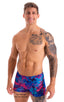 mens swimwear square cut boxer style swimsuit in Tan Through Bora Bora 1; Square Cut Seamless Swim Trunks in Tan Through Bora Bora 2; Square Cut Seamless Swim T