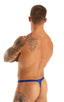 mens micro thong swimsuit  tanga skinz t back bathing suit in Imperial Blue; Mens Thong Swimsuit - Bravura Pouch in Imperial Blue 2; Mens Thong Swimsuit - Bravu