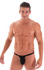 most popular mens swimwear classic t back thong swimsuit in Black; T Back Thong Swimsuit - Bravura Pouch in Black tricot-nylon-lycra 3; T Back Thong Swimsuit - 