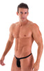 most popular mens swimwear classic t back thong swimsuit in Black; T Back Thong Swimsuit - Bravura Pouch in Black tricot-nylon-lycra 3; T Back Thong Swimsuit - 
