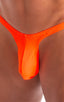 mens micro thong swimsuit  tanga skinz t back bathing suit in Blazing Orange; Mens Thong Swimsuit - Bravura Pouch in Blazing Orange 2; Mens Thong Swimsuit - Bra