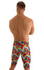 Lycra Bike Length Shorts in Classic Tie Dye, Front View; Lycra Bike Length Shorts in Classic Tie Dye, Rear View; Lycra Bike Length Shorts in Classic Tie Dye, Fr