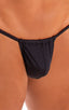 mens micro g string thong swimsuit bikini in Black; G String Swimsuit - Adjustable Pouch in Black tricot-nylon-lycra, Rear View; Mens Micro Adjustable G String 