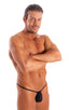 mens micro g string thong swimsuit bikini in Black; G String Swimsuit - Adjustable Pouch in Black tricot-nylon-lycra, Rear View; Mens Micro Adjustable G String 