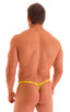 mens sexy g string micro swimsuit in sheer neon dali mesh skinz swimwear; G String Swimsuit - Adjustable Pouch in Semi Sheer Neon Dali Mesh, Rear View; G String