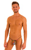 mens micro g string sexy swimsuit bikini in best seller skinz swimwear neon sheer mesh; Stuffit Pouch G String Swimsuit in Semi Sheer Neon Dali Mesh, Rear View;