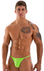 Y Back G String Swim Thong in ThinSkinz Neon Lime, Front View; Y Back G String Swim Thong in ThinSkinz Neon Lime, Rear View; Special Order Notice; Y Back G Stri