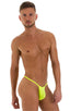 Roman G String Swim Thong in ThinSKINZ Chartreuse, Front View; Roman G String Swim Thong in ThinSKINZ Chartreuse, Rear View; Roman G String Swim Thong in ThinSK