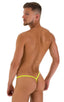 Roman G String Swim Thong in ThinSKINZ Chartreuse, Front View; Roman G String Swim Thong in ThinSKINZ Chartreuse, Rear View; Roman G String Swim Thong in ThinSK