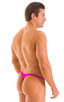 mens micro pouch thong back sexy swimsuit in swimwear fabric Fuchsia barbie hot pink; Stuffit Pouch Thong in Fuchsia 2; Stuffit Pouch Thong in Fuchsia 3; Stuffi