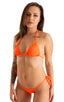 Womens Side Tie Scrunchie Bikini Bottom in Blazing Orange 1; Womens Side Tie Scrunchie Bikini Bottom in Blazing Orange 2; Womens Side Tie Scrunchie Bikini Botto