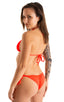 Womens Side Tie Scrunchie Bikini Bottom in Blazing Orange 1; Womens Side Tie Scrunchie Bikini Bottom in Blazing Orange 2; Womens Side Tie Scrunchie Bikini Botto