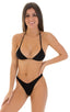 womens sexy high cut brazilian swimsuit bottom in sheer Black; High Cut Brazilian Bikini bottom in Super ThinSKINZ Black, Rear View; High Cut Brazilian Bikini b