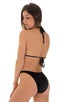 womens sexy high cut brazilian swimsuit bottom in sheer Black; High Cut Brazilian Bikini bottom in Super ThinSKINZ Black, Rear View; High Cut Brazilian Bikini b