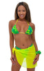 S2 - Womens Sarong Wrap Beach Cover Up - Mesh 1502 Chartreuse - Skinzwear