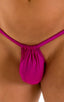 mens micro g string thong swimsuit bikini in Magenta; G String Swimsuit - Adjustable Pouch in Magenta, Rear View; G String Swimsuit - Adjustable Pouch in Magen