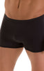 Square Cut Seamless Swim Trunks in Super ThinSKINZ Black, Front View; Square Cut Seamless Swim Trunks in Super ThinSKINZ Black, Rear View; Square Cut Seamless S