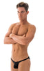 Stuffit Pouch Bikini Swimsuit in ThinSKINZ Black, Front View; Stuffit Pouch Bikini Swimsuit in ThinSKINZ Black, Rear View; Stuffit Pouch Bikini Swimsuit in Thin