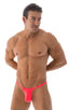 Quick Release Thong - Bravura Pouch in ThinSKINZ Neon Coral, Front View; Quick Release Thong - Bravura Pouch in ThinSKINZ Neon Coral, Rear View; Quick Release T
