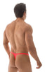 Quick Release Thong - Bravura Pouch in ThinSKINZ Neon Coral, Front View; Quick Release Thong - Bravura Pouch in ThinSKINZ Neon Coral, Rear View; Quick Release T