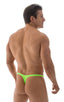 Quick Release Thong - Bravura Pouch in ThinSKINZ Neon Lime, Front View; Quick Release Thong - Bravura Pouch in ThinSKINZ Neon Lime, Rear View; Quick Release Tho