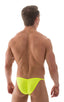 Micro Pouch - Puckered Back - Rio Bikini in ThinSKINZ Neon Chartreuse, Front View; Micro Pouch - Puckered Back - Rio Bikini in ThinSKINZ Neon Chartreuse, Rear V