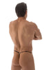 Stuffit Pouch G String Swimsuit in Semi Sheer Tiger Mesh, Front View; Stuffit Pouch G String Swimsuit in Semi Sheer Tiger Mesh, Rear View; Stuffit Pouch G Strin