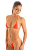 B81CN101G - Womens Micro G String Bottom with Gold Ornaments - Solid Sheer Semi Sheer