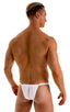 4-Way Adjustable Bikini-Tanga-Micro in Super ThinSKINZ White, Front View; 4-Way Adjustable Bikini-Tanga-Micro in Super ThinSKINZ White, Rear View; 4-Way Adjusta